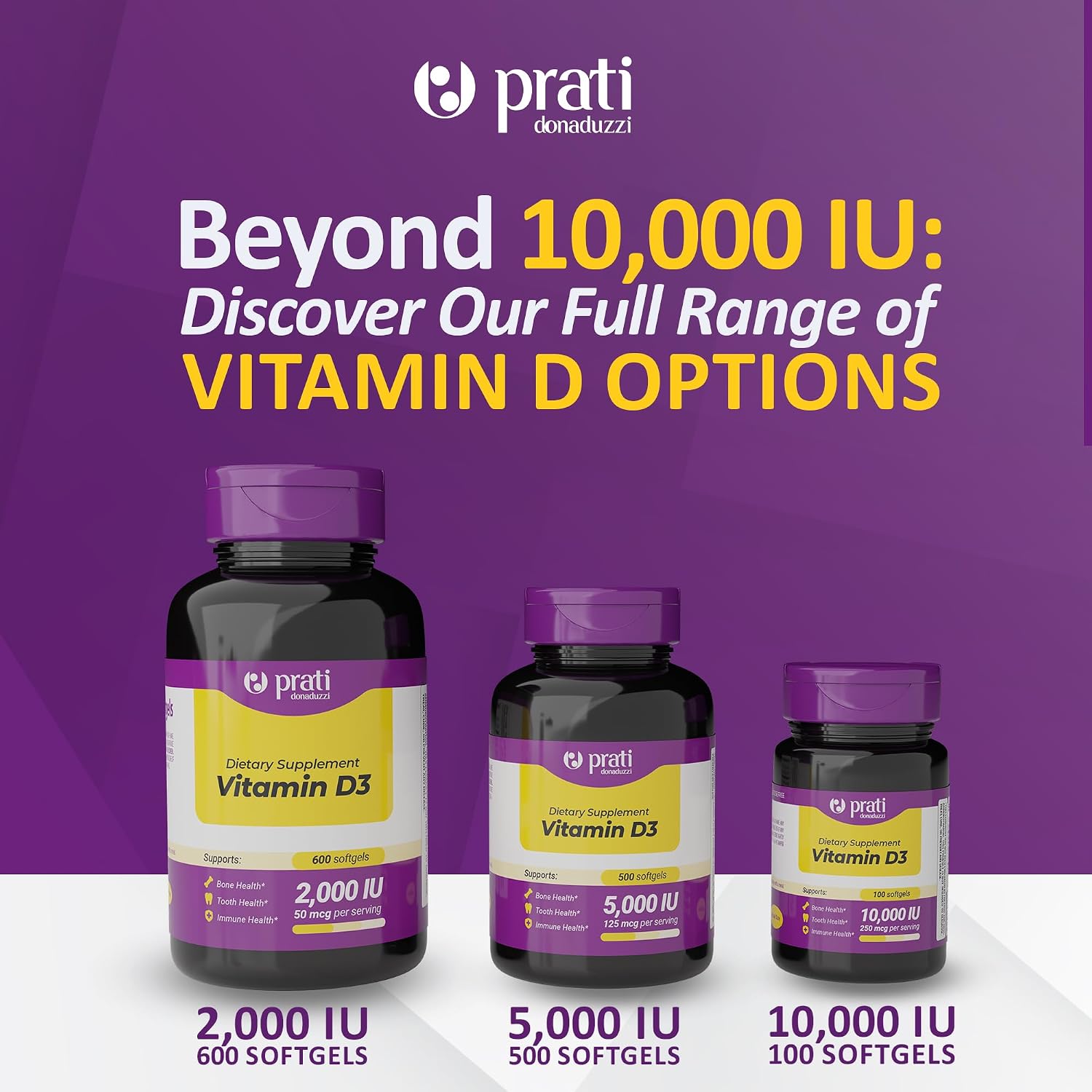 Prati Donaduzzi Vitamina D3 10.000 UI (250 mcg) Cápsulas Blandas, 100 Unidades