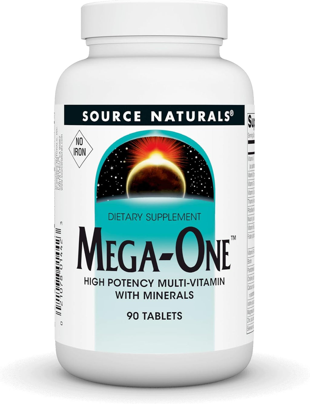 Source Naturals Mega-One Multi-Vitamin con Minerales, Sin Hierro - 90 Comprimidos