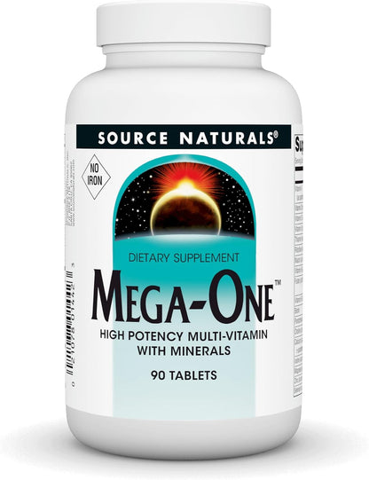 Source Naturals Mega-One Multi-Vitamin con Minerales, Sin Hierro - 90 Comprimidos – Image 1