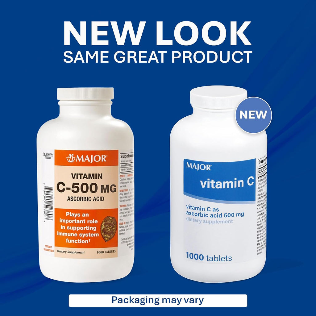 Major Vitamin C-500 mg Ácido Ascórbico - 1000 Comprimidos