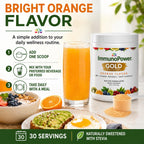 ImmunoPower Gold - Cúrcuma de Alta Absorción con BioPerine y 35+ Nutrientes - Sabor Naranja