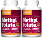 Jarrow Formulas Methyl Folate 400 mcg - 120 Cápsulas Vegetales - Metilfolato Activo