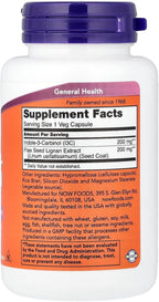 NOW Foods Indol-3-Carbinol 200 mg - 60 Cápsulas Vegetales