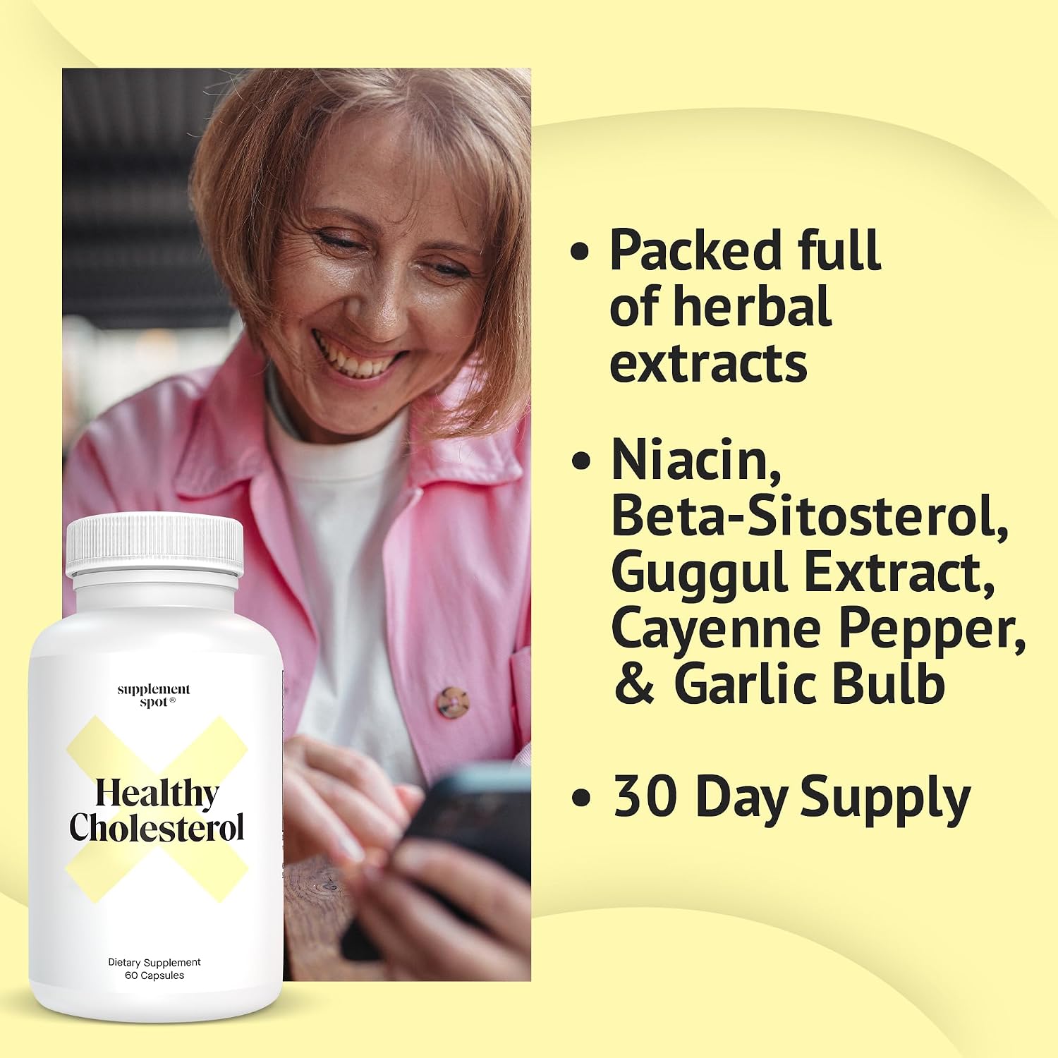 Choless Control Supplement – Vitamina B3, Beta Sitosterol, Niacina y Pimienta de Cayena – 60 Cápsulas