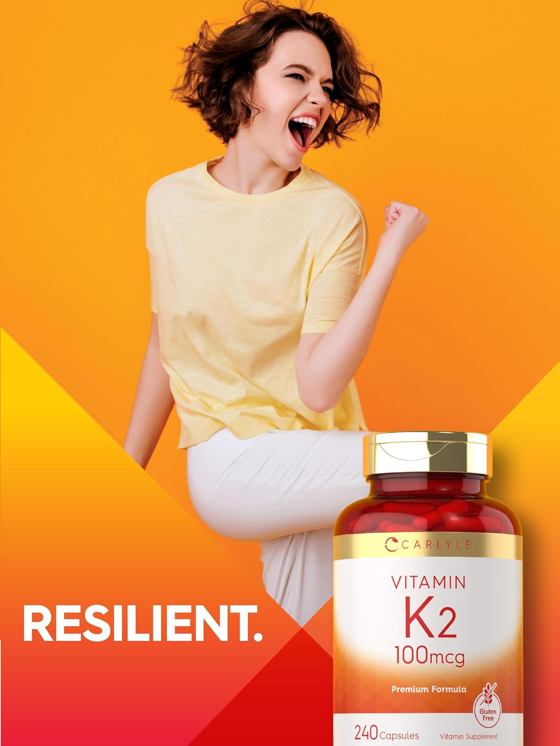 Carlyle Vitamin K2 Supplement 100 mcg MK-4, 240 Cápsulas