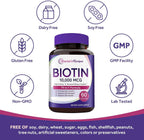 Doctor's Recipes Biotin Complex, 10.000 mcg, 60 Cápsulas - Complejo para Cabello, Piel y Uñas con Colágeno, Keratina, MSM y Vitaminas