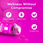 BEARVANA Gominolas de Probióticos y Vitamina C para el Apoyo del pH Vaginal – Suplemento de Bienestar Femenino con Sabor a Piña – 60 Gominolas