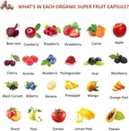 Lite Supply Frutas y Verduras 240 Cápsulas - 120 Fruta y 120 Verdura - Superalimento Natural