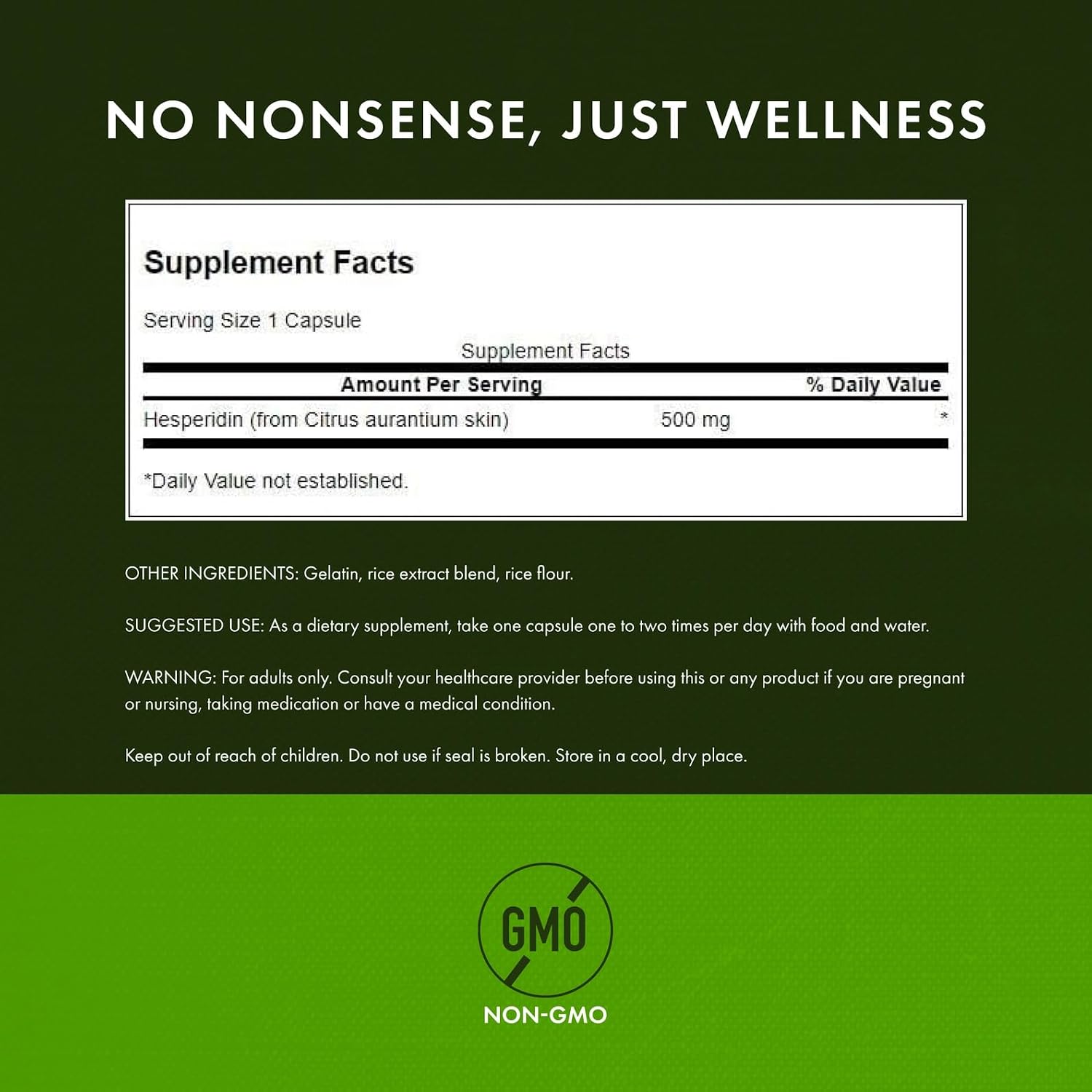 Swanson Hesperidina - Flavonoide Cítrico para la Salud Cardiovascular y Recuperación Muscular - 60 Cápsulas (2 Envases)
