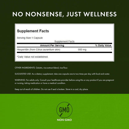 Swanson Hesperidina - Flavonoide Cítrico para la Salud Cardiovascular y Recuperación Muscular - 60 Cápsulas (2 Envases) – Image 3