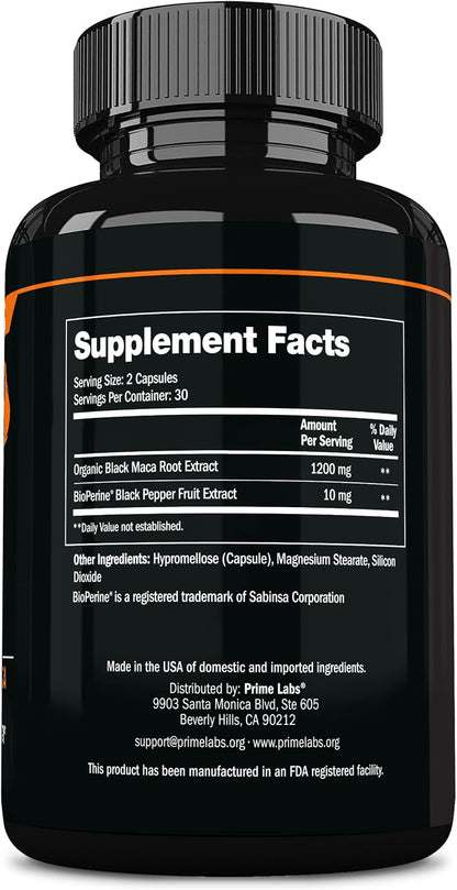 Prime Labs Maca Negra Orgánica 1200mg - – Maca Negra Orgánica (Extracto 20:1): Concentración óptima para una – Image 9