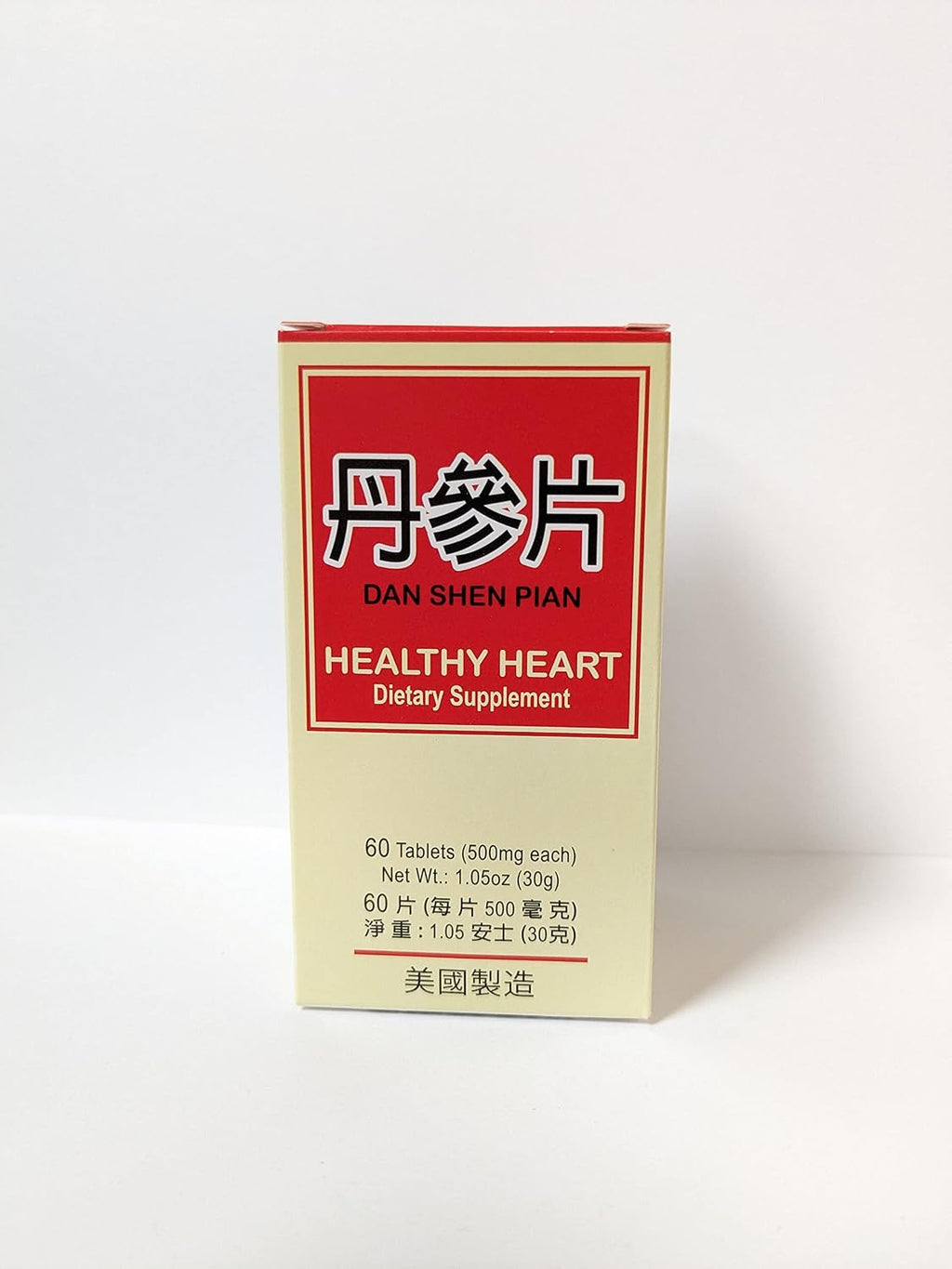 Healthy Heart - Dan Shen Pian Suplemento Herbal 60 Comprimidos 500mg