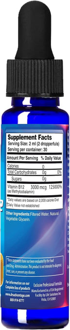 Dr's Advantage Vitamina B12 Líquida 3000 mcg – Metilcobalamina Sublingual 2 oz