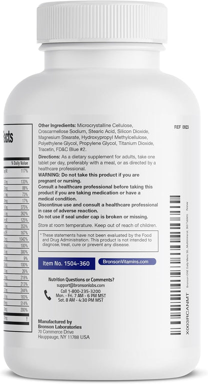 Bronson ONE Daily Multivitamínico Completo para Hombres 50+, 360 Comprimidos – Image 7