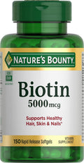 Nature's Bounty Biotina 5000 mcg, 150 Cápsulas Blandas