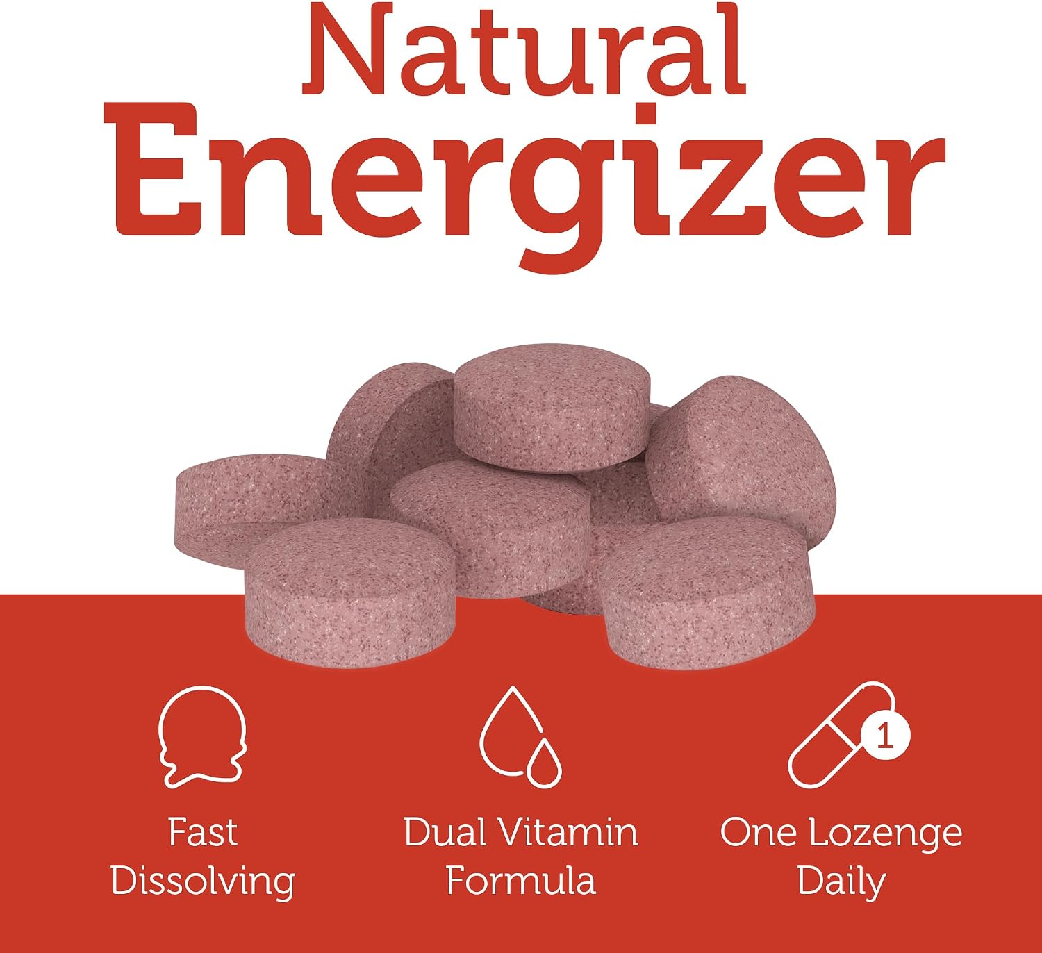 Zahler Energizer - Suplemento de Metil-B12 y Folato - Pastillas de Disolución Rápida Sabor Cereza - 360 Unidades