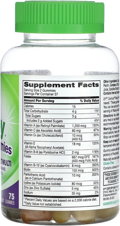 21st Century Vitajoy Multi Gummies, Sabores Naranja, Cereza y Fresa, 75 Gominolas – Image 2