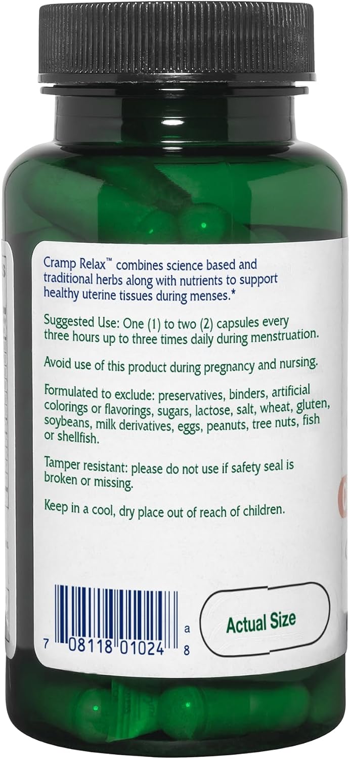 Vitanica Cramp Relax, Apoyo Menstrual, Vegano, 15 Cápsulas