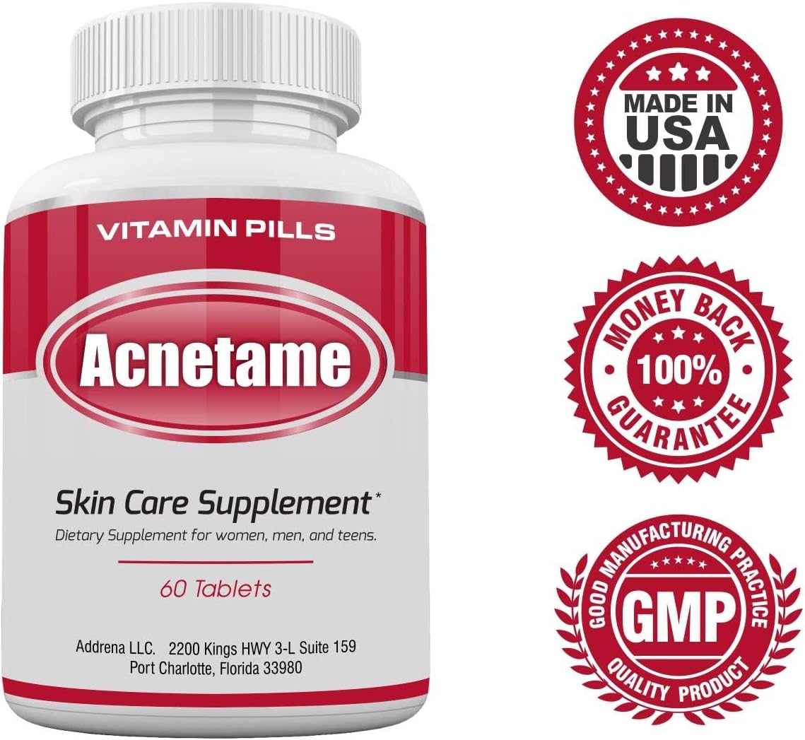 Acnetame pastillas para el acné - Suplemento vitamínico para el acné - 60 cápsulas