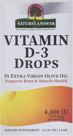Nature's Answer Platinum Vitamina D3 4000 IU, 15 ml - Gotas Líquidas