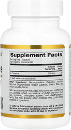 California Gold Nutrition L-Teanina con AlphaWave®, 200 mg, 60 Cápsulas Vegetales