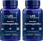 Life Extension Optimized Ashwagandha, 150 Cápsulas Vegetales (Pack de 2) - No OGM, Sin Gluten, Vegetariano