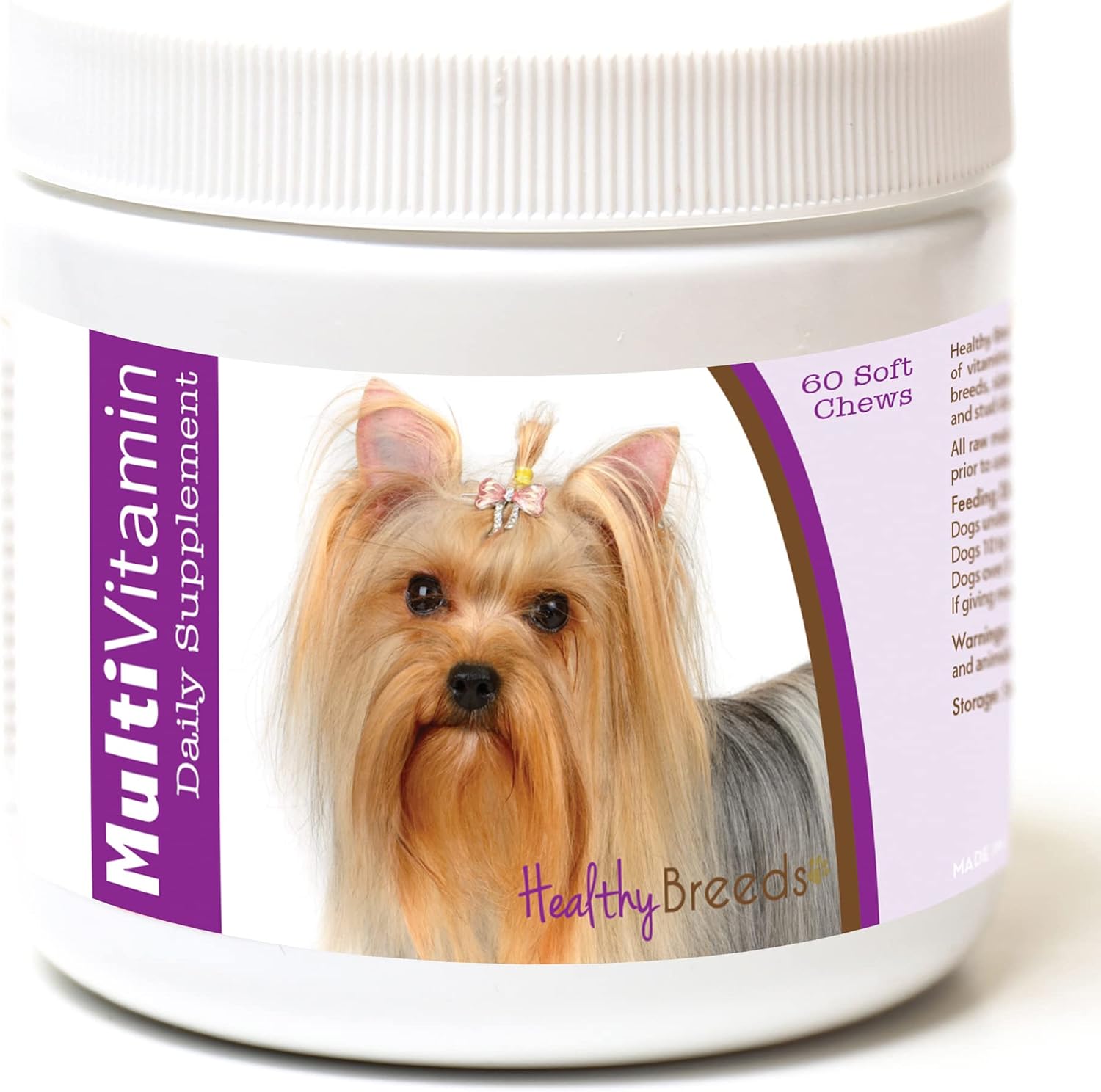 Healthy Breeds Multivitamínico para Yorkshire Terrier - Golosinas Blandas (60 unidades)