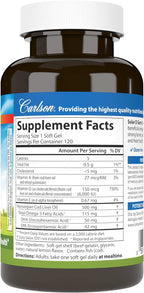 Carlson Solar D Gems, Vitamina D3 y Omega-3, 6000 UI, 120 Cápsulas Blandas
