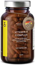CLAV Vitamin B Complex - 120 Cápsulas - Todas las 8 Vitaminas B con Cofactores Mio-Inositol y Colina - Contribuye al Metabolismo Energético - Vegano - Fabricado en Alemania