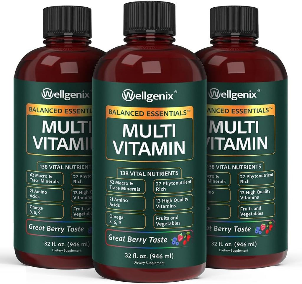 Wellgenix Balanced Essentials Multivitamínico Líquido, 2 Pack, 946 ml Cada