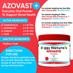 Azovast Plus Suplemento Renal para Perros y Gatos, Polvo Oral (340 g) - 240 Dosis (2 Frascos) - Apoya la Función Renal