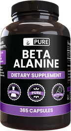 Pure Original Ingredients Beta Alanina, 365 Cápsulas - Siempre Puro, Sin Aditivos ni Rellenos, Verificado en Laboratorio