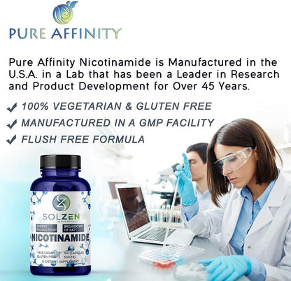 B3 Nicotinamida 500 mg – Niacina Sin Rubor, – Producción de energía: La nicotinamida es necesaria para la – Image 5