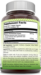 Amazing India Gymnema 500 mg | Cápsulas Veganas | No-GMO | Sin Gluten | 120 Cápsulas