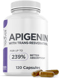 Suplemento Avanzado de Apigenina con Resveratrol – 50mg para Apoyo al Sueño sin Melatonina – 120 Cápsulas Veganas