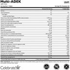 Celebrate Vitamins Multi ADEK Masticable con Hierro 60mg - Multivitamínico Diario para Cirugía Bariátrica - Sabor Uva (60 Comprimidos)