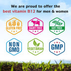 Innate Vitality Vitamina B12 5000mcg Sublingual, Metilcobalamina Vegano, 90 Comprimidos