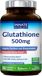 Innate Vitality Glutatión 500mg con Cardo Mariano, Vitamina C y Complejo B - 60 Cápsulas