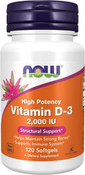 NOW Foods Vitamina D 2000 UI 120 cápsulas blandas