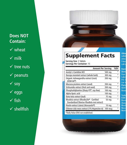 PURE ESSENCE LABS Brain Essence - Suplemento – Bacopa Monnieri: Hierba adaptógena utilizada tradicionalmente en la – Image 5