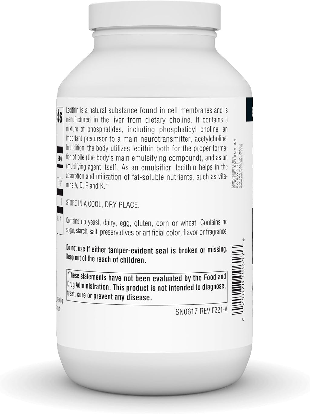 Source Naturals Lecitina 1200 mg - 200 Cápsulas Blandas