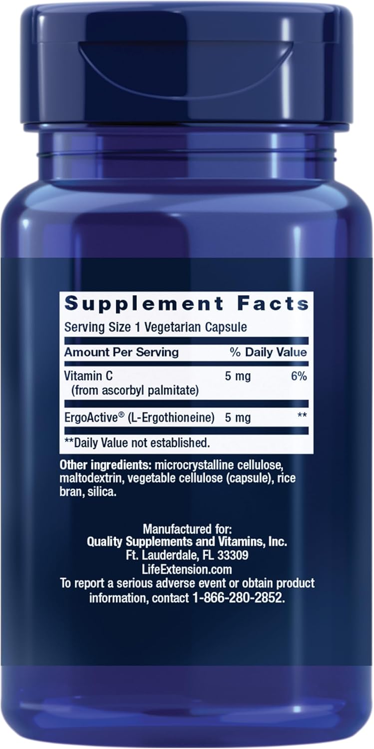 Life Extension Essential Youth L-Ergothioneine – 5 mg – 30 Cápsulas Vegetales
