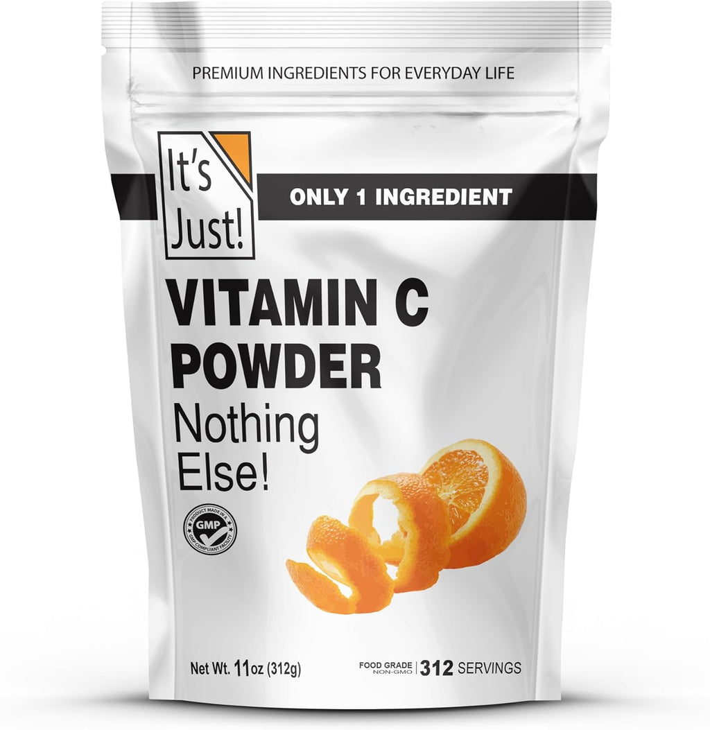 It's Just! - Vitamina C en Polvo, Ácido L-Ascórbico Puro 100%, 311g