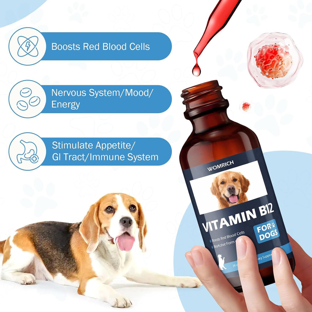 Vitamina B12 para Perros con Metilcobalamina | Estimulante del Apetito y Apoyo Energético | 60 ml