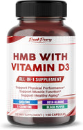 PEAKPURY Ultra HMB con Vitamina D3 6000 UI, Creatina, Beta-Alanina y L-Carnitina - 150 Cápsulas