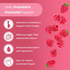Mother's Promise Multivitamínico Prenatal y Postnatal Líquido Sin Azúcar con Folato, Colina y Frutas Orgánicas – Vegano