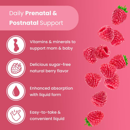 Mother's Promise Multivitamínico Prenatal y Postnatal Líquido Sin Azúcar con Folato, Colina y Frutas Orgánicas – Vegano – Image 2