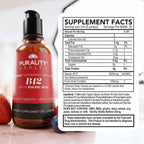 PURALITY HEALTH Liposomal Liquid Vitamin B12 with Fulvic Acid, 2500 mcg. Methylcobalamin combined with Organic Glycerine Extract for Maximum Absorption, Energy Boost, Vegan