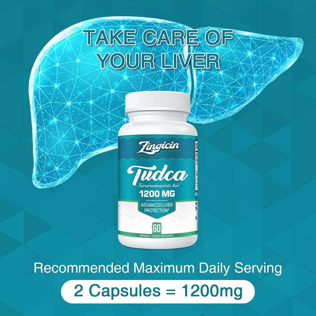 Zingicin TUDCA Supplement 1200mg - 60 Cápsulas Veganas