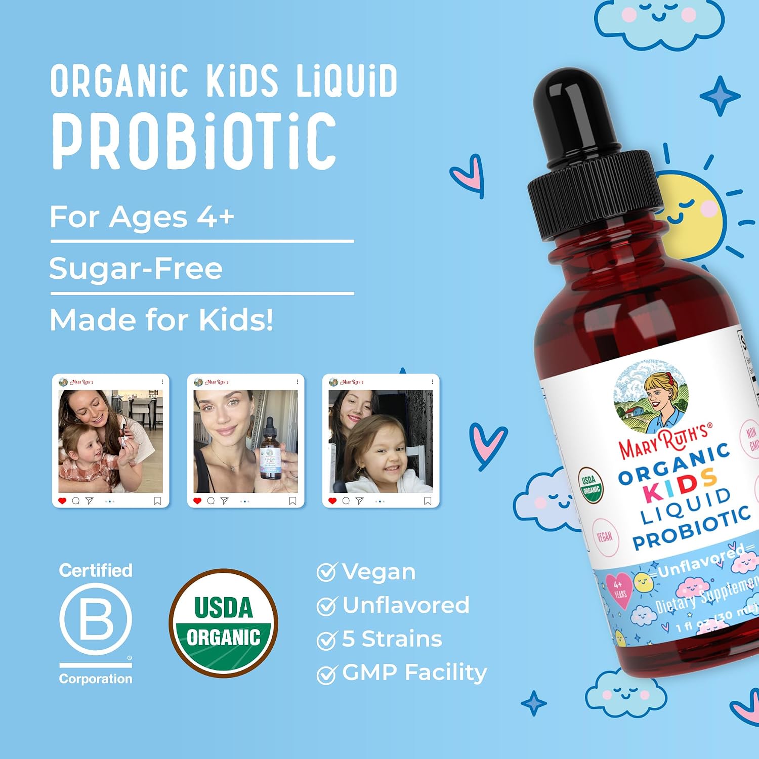 MaryRuth's Probiótico Líquido Orgánico para Niños - 30 ml